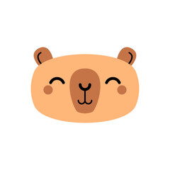 Cute Capybara Face icon. Capybara head sign