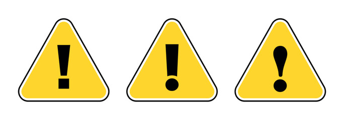 General Warning Attention Sign Alert to Various Safety Hazards .Triangle Caution and Warning Icon Set Vector Design.