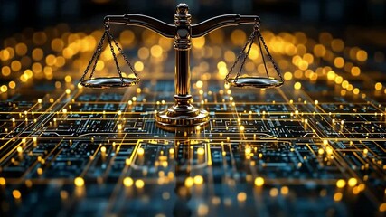 Balancing justice and technology in a modern legal framework at night