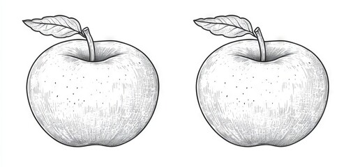 A hand-drawn apple branch clipart on a white background