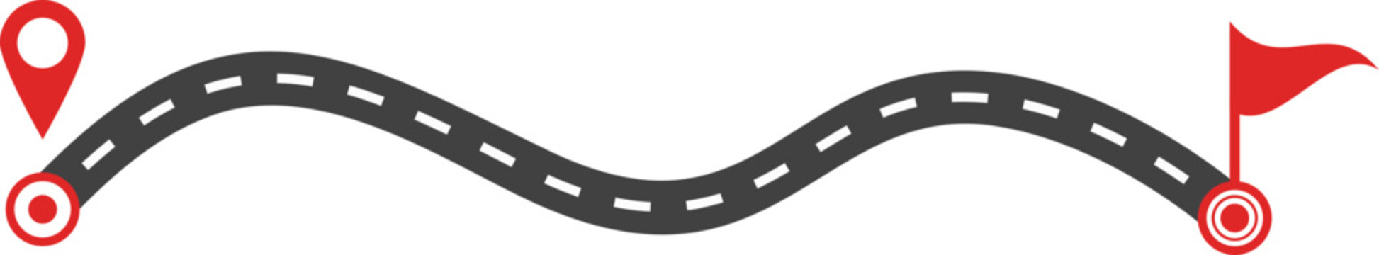 Concept of plan with an easy route A, difficult option B and real life way. Expectation and reality