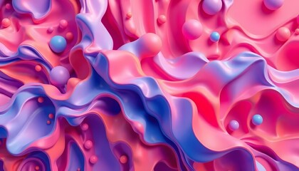 Abstract Pink and Purple Fluid Forms