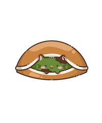 dessert dorayaki filled with matcha green beans in my shape