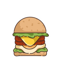 fast food burger with meat 