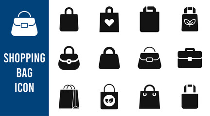 Shopping Bag Icon Set.