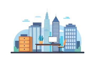 vector illustration of city buildings
