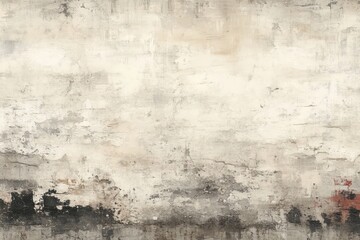 A mature, classic white lime-washed plaster stone wall displaying a distressed appearance