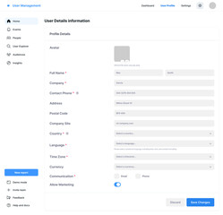 Member Statistics, Users CMS, User Web App, Profile Details Dashboard, Membership UI Kit Template