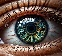 Futuristic Cyber Eye - Digital Vision and AI Concept Art