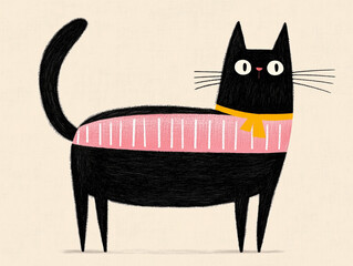 A cute kitty wearing knitted clothes