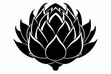 artichoke line art silhouette vector illustration