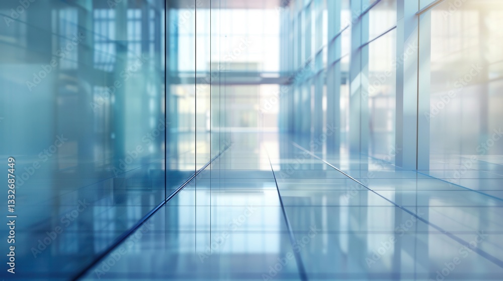 Poster sparkling clean glass surface reflecting light in a modern space ideal for window and glass cleaning