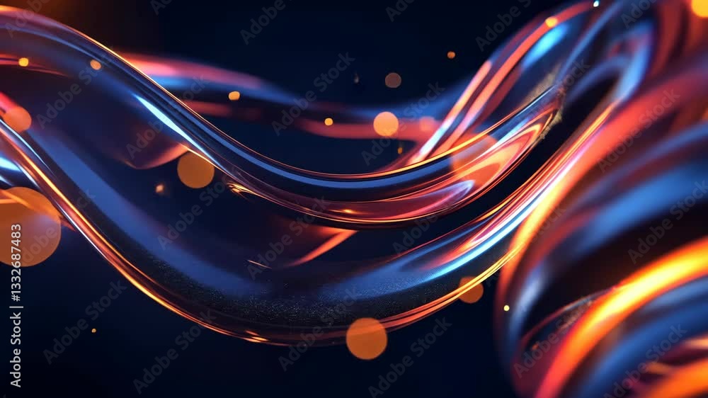 Aufkleber flowing abstract shapes in vibrant colors create a mesmerizing visual experience in a digital art co
