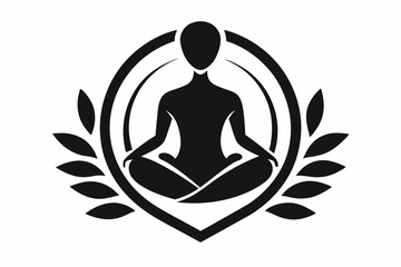 body massage icon logo line art silhouette vector illustration