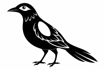 bowerbird line art silhouette vector illustration