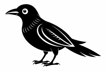 bowerbird line art silhouette vector illustration
