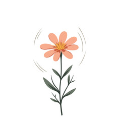 Obraz premium Delicate wildflower swaying in gentle breeze, nature's elegance