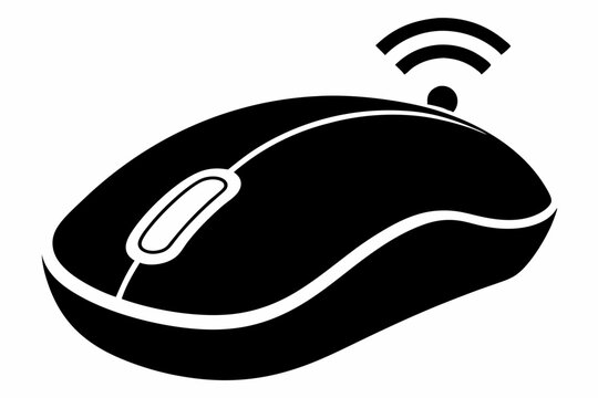 recommend clip art: computer mouse without wireless line art silhouette vector illustration