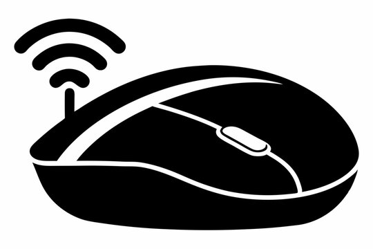 recommend clip art: computer mouse without wireless line art silhouette vector illustration