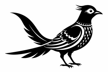 cuckoo line art silhouette vector illustration