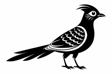 cuckoo line art silhouette vector illustration