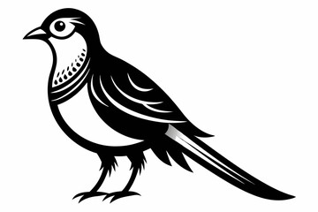 cuckoo line art silhouette vector illustration