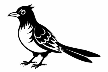 cuckoo line art silhouette vector illustration