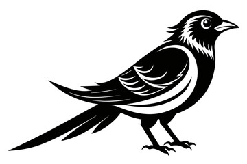 cuckoo line art silhouette vector illustration