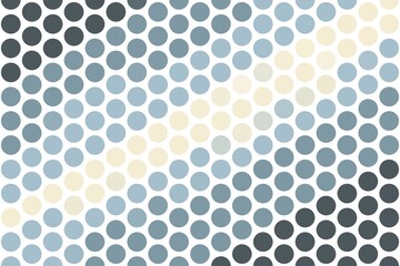 Dots arranged in hexagonal light blue and sage green geometric pattern. Abstract design concept