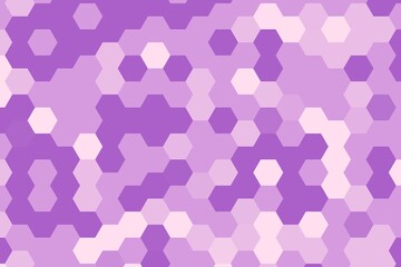 Hexagonal pixelated pattern in purple and pink color combination. Digital abstract concept
