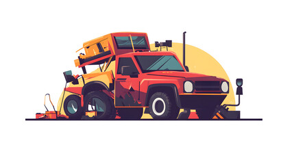 Professional Roadside Assistance Concept Vector Illustration for Automotive Services