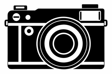 digital camera line art silhouette vector illustration 