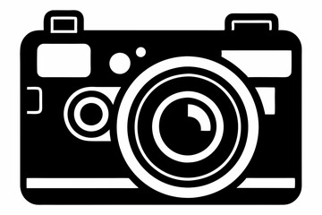digital camera line art silhouette vector illustration 