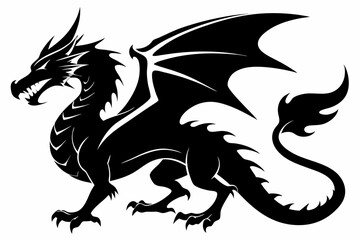 drache line art silhouette vector illustration