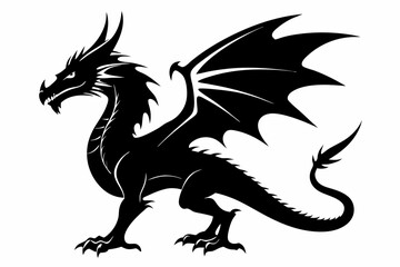drache line art silhouette vector illustration