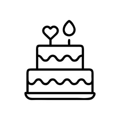 anniversary cake icon, anniversary cake flat illustration - simple vector illustration of anniversary cake , perfect for icons and logos