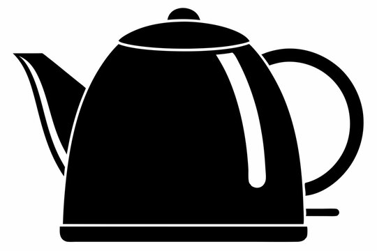 recommend clip art: electric kettle line art silhouette vector illustration