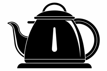 electric kettle line art silhouette vector illustration