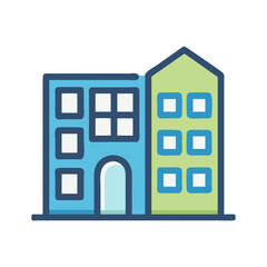 apartment building icon, apartment building flat illustration - simple vector illustration of apartment building , perfect for icons and logos