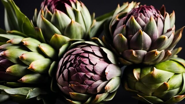 Artichokes on a table.