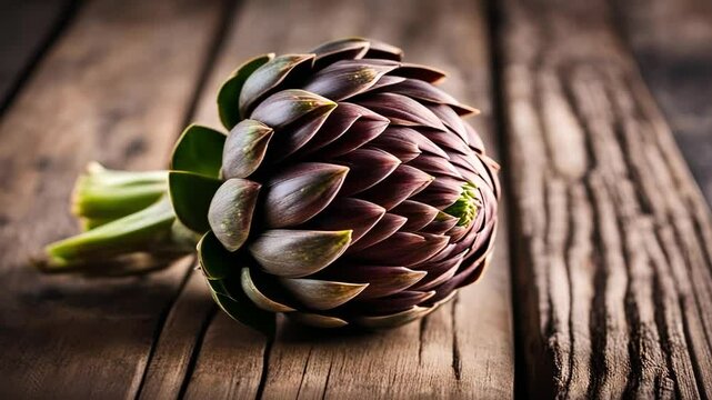 Artichoke on a table.