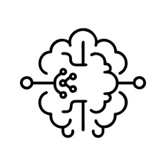 artificial intelligence brain icon, artificial intelligence brain flat illustration - simple vector illustration of artificial intelligence brain , perfect for icons and logos