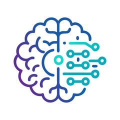 artificial intelligence brain icon, artificial intelligence brain flat illustration - simple vector illustration of artificial intelligence brain , perfect for icons and logos