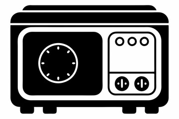 electric stove line art silhouette vector illustration