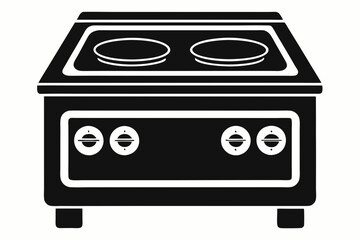 electric stove line art silhouette vector illustration