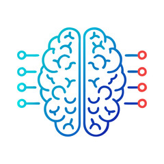 artificial intelligence brain icon, artificial intelligence brain flat illustration - simple vector illustration of artificial intelligence brain , perfect for icons and logos