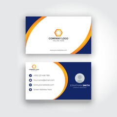 blue and orange elegant modern business card template. modern business card template