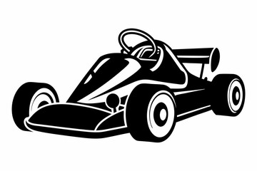 Obraz premium go kart line art silhouette vector illustration
