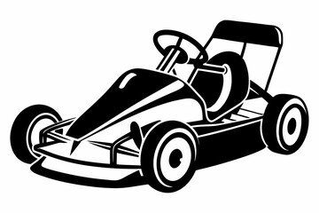 Obraz premium go kart line art silhouette vector illustration