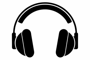 headphone line art silhouette vector illustration